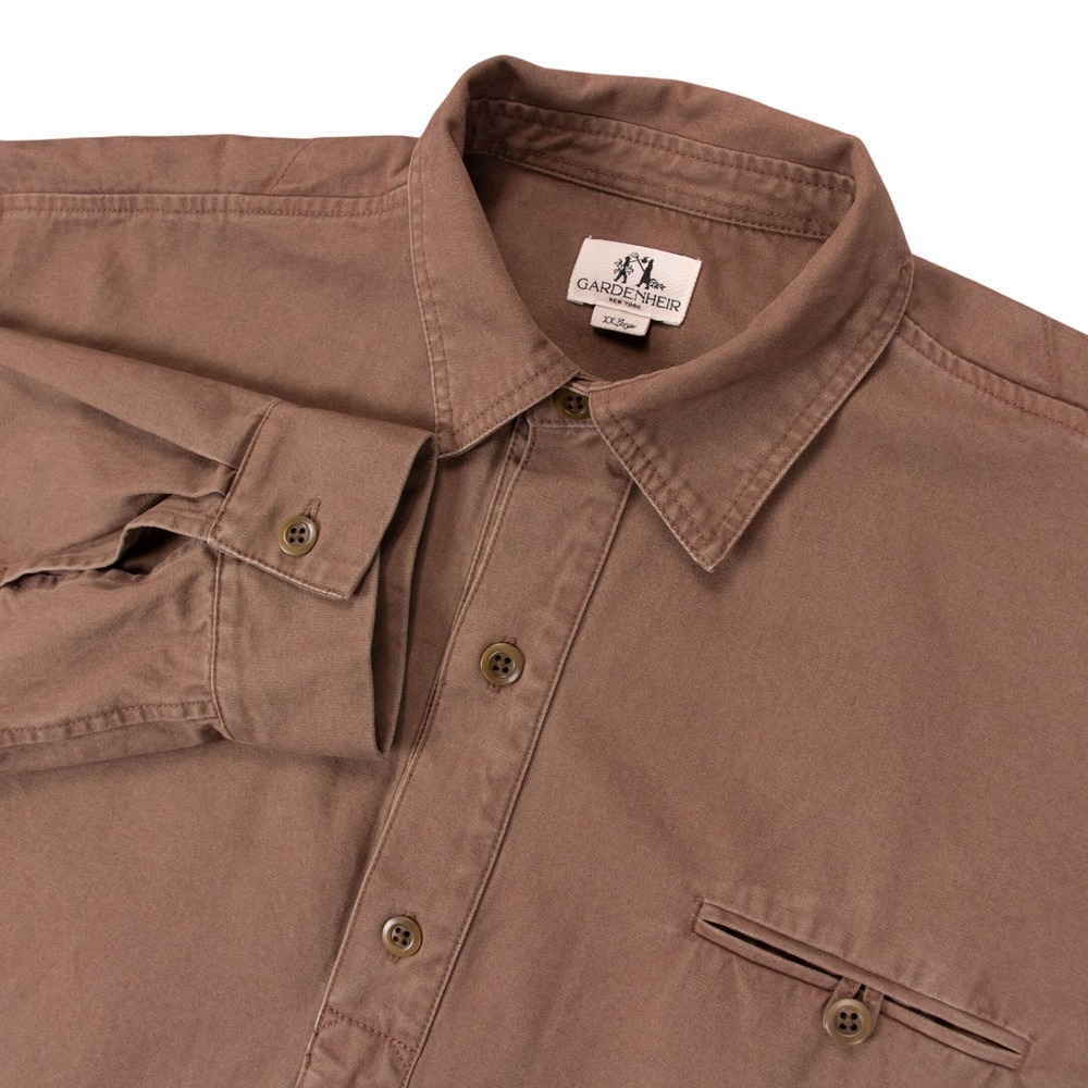 Gardenheir NY Japanese Denim Mens 2XL Brown Gardening Smock Shirt Adult